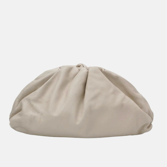Bottega Veneta Pouch Calfskin Leather White Ecru Large