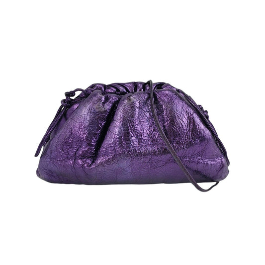 Bottega Veneta Pouch Mini Metallic Purple Leather