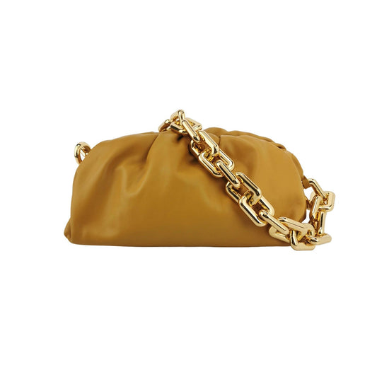 Bottega Veneta Chain Pouch Calfskin Leather Caramel Brown Large