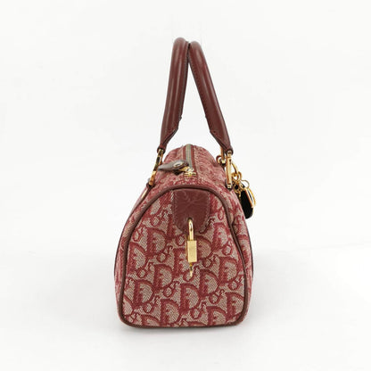 Christian Dior Trotter Boston Cloth Oblique Mini Red Handbag Rovelle Bags
