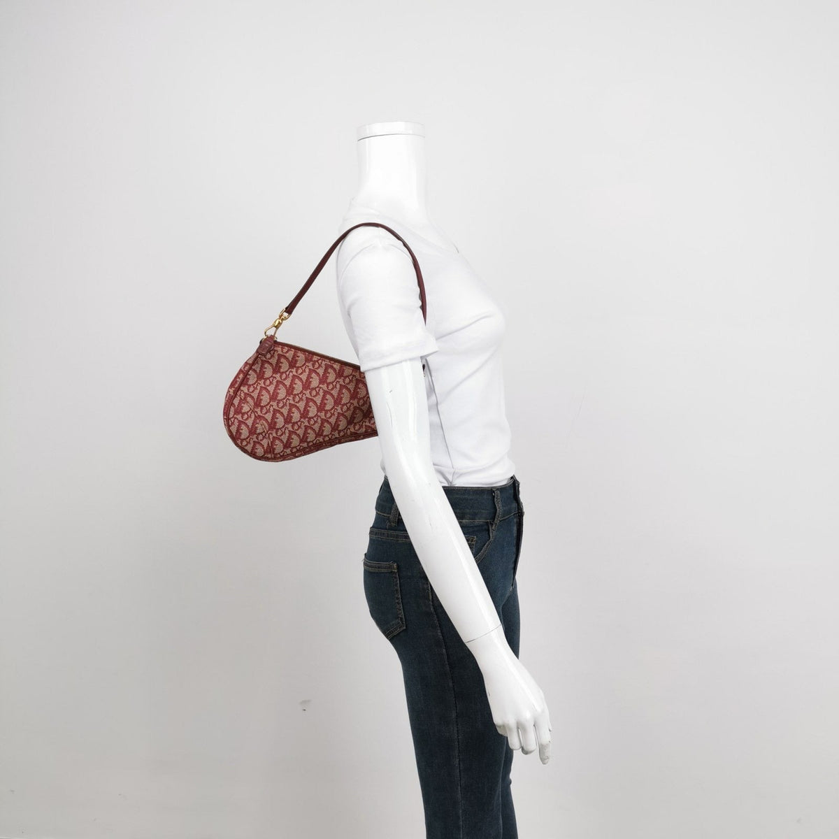 Dior Trotter Mini Saddle bag Burgundy Red Oblique Rovelle Bags