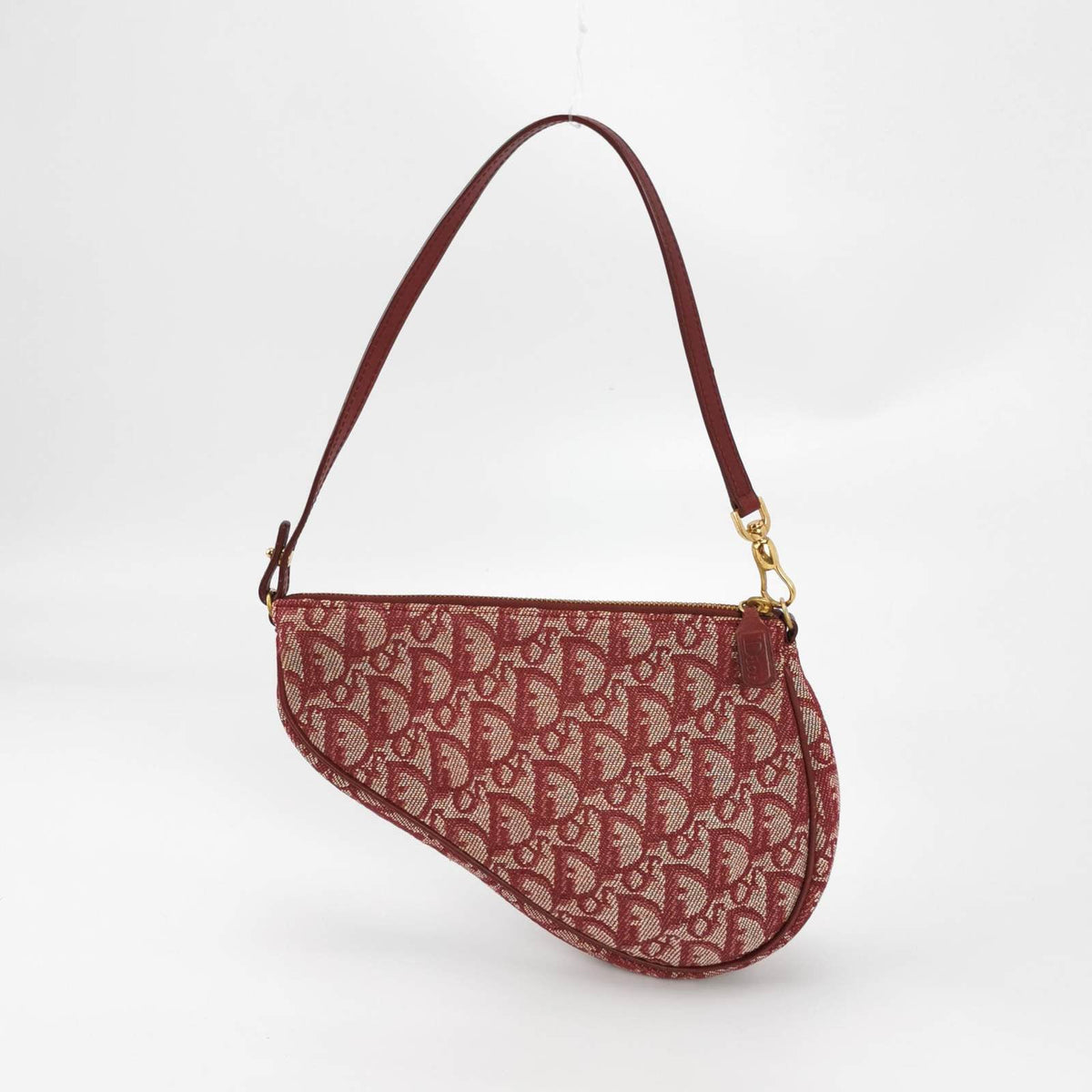 Dior Trotter Mini Saddle bag Burgundy Red Oblique Rovelle Bags