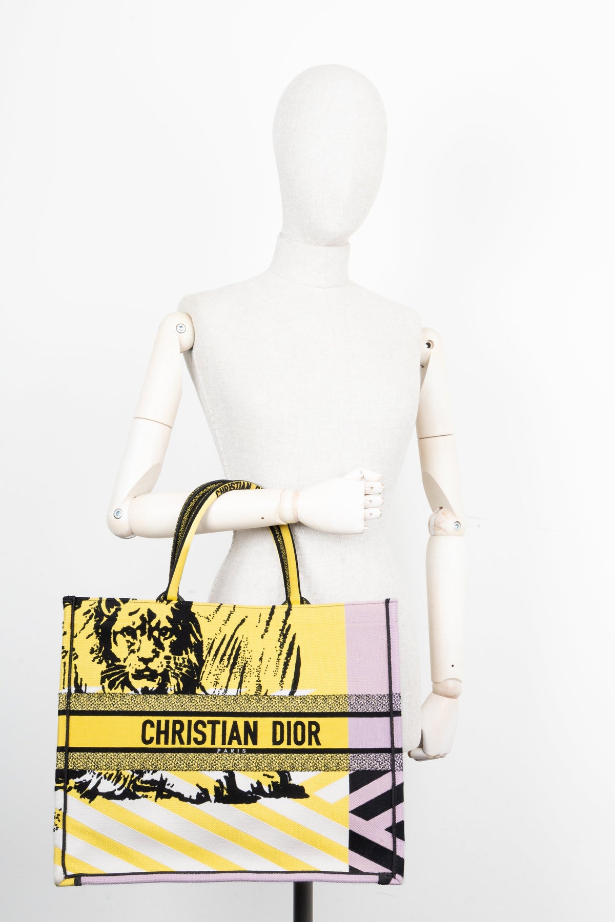Christian Dior Medium Book Tote Yellow Purple Rovelle Bags