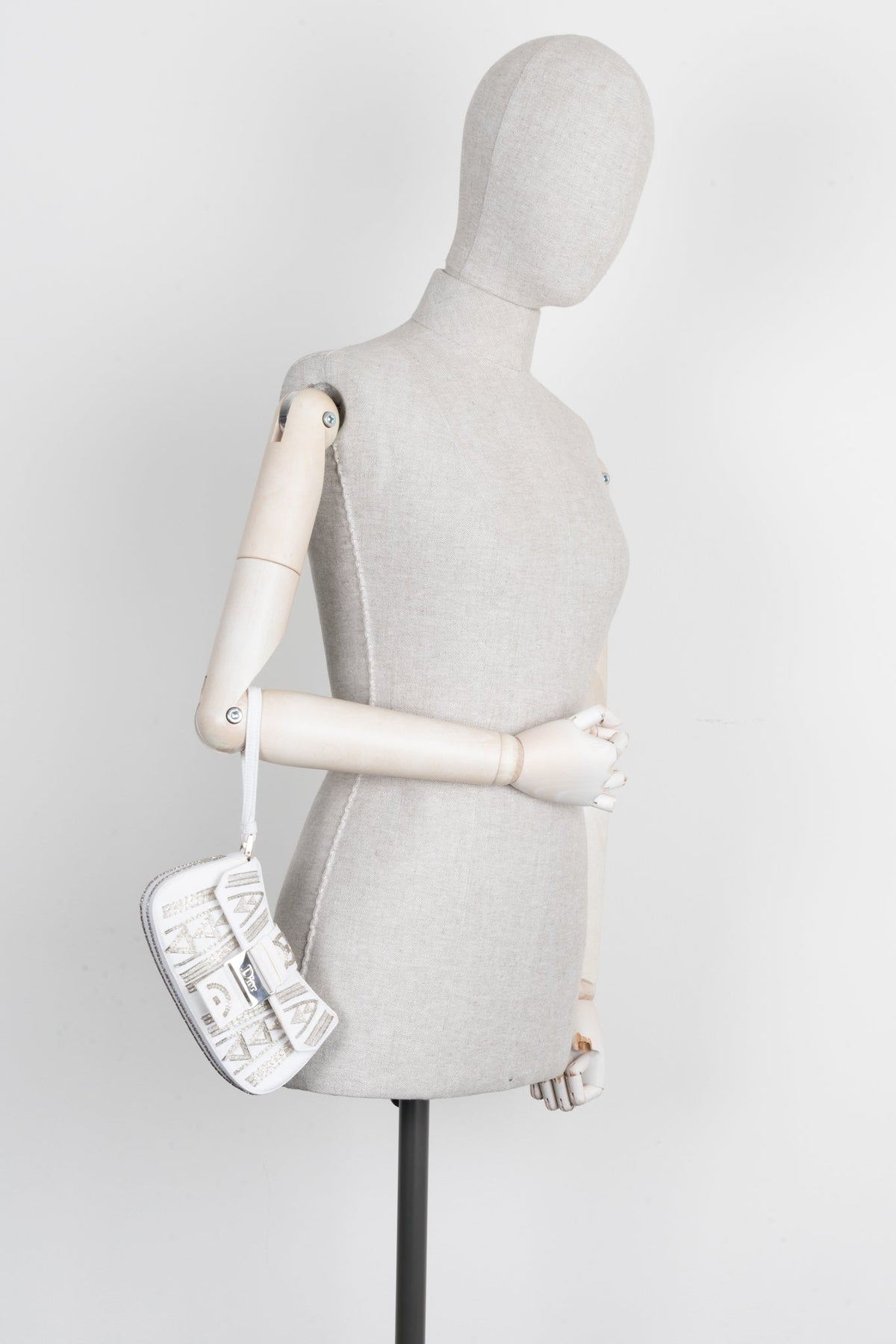 Christian Dior Columbus Clutch Embroidered White Rovelle Bags