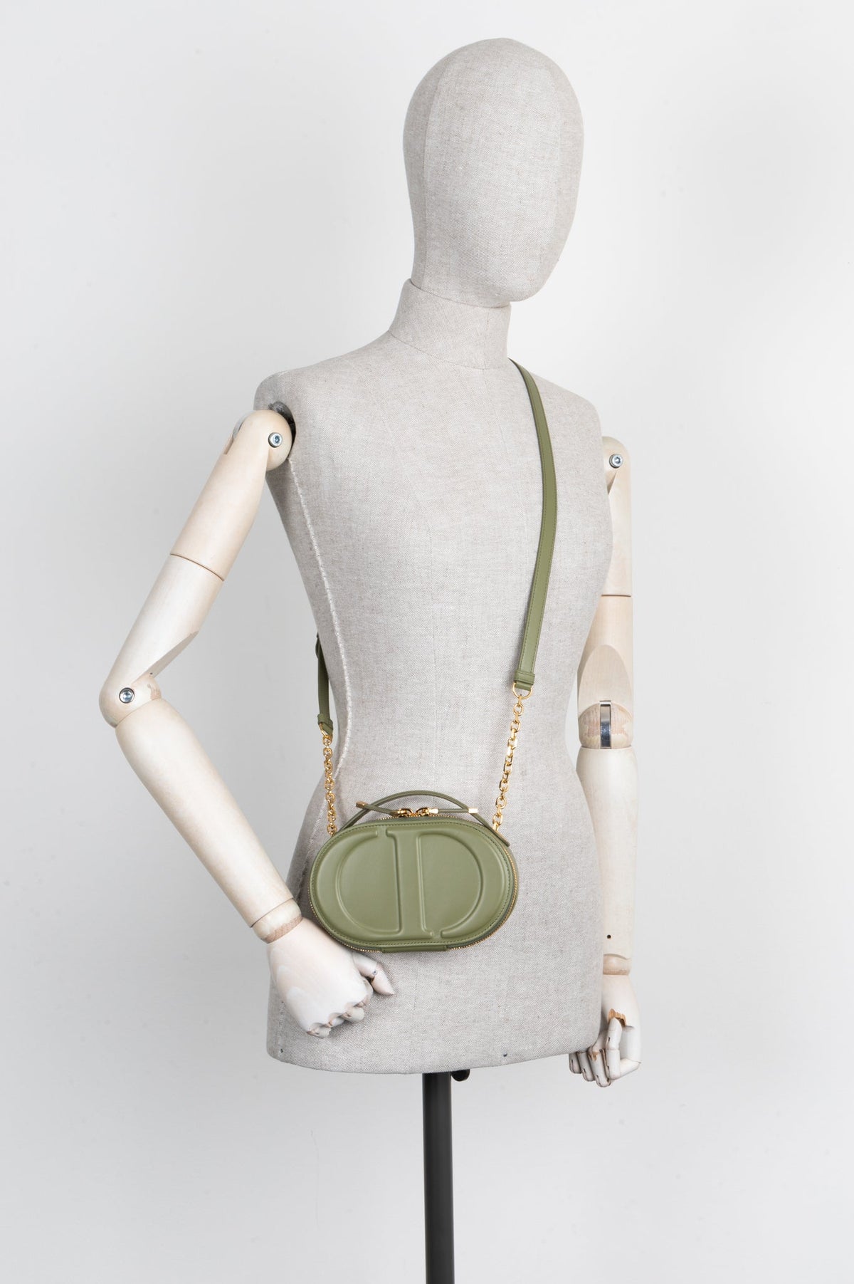 Christian Dior Cd Signature Oval Camera Bag Leather Olive Rovelle Bags