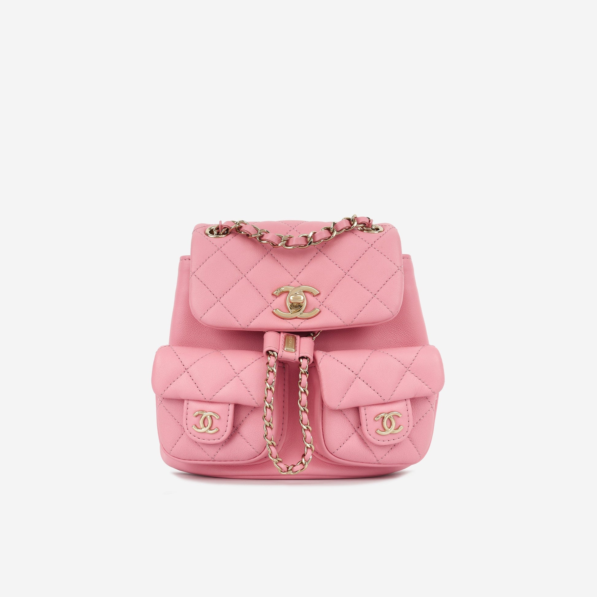 Chanel Luxury Lambskin Gold Backpack Rovelle Bags