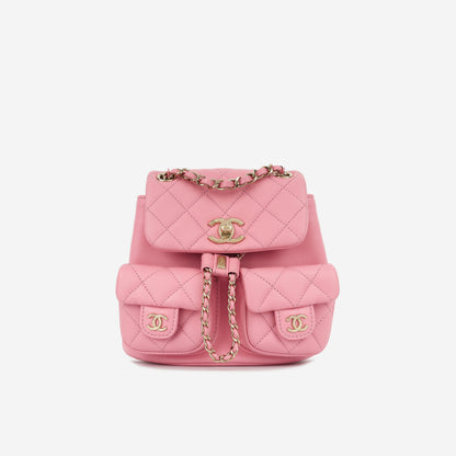 Chanel Luxury Lambskin Gold Backpack Rovelle Bags