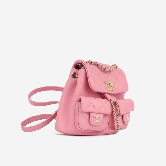 Chanel Luxury Lambskin Gold Backpack Rovelle Bags