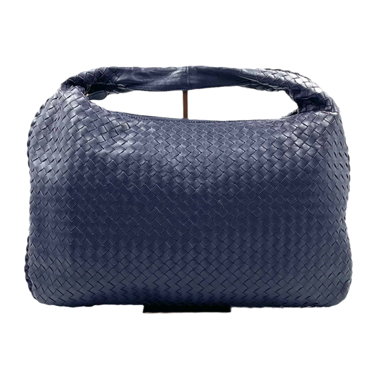 Bottega Veneta Hobo Bag Medium Navy Lambskin leather Mint Condition