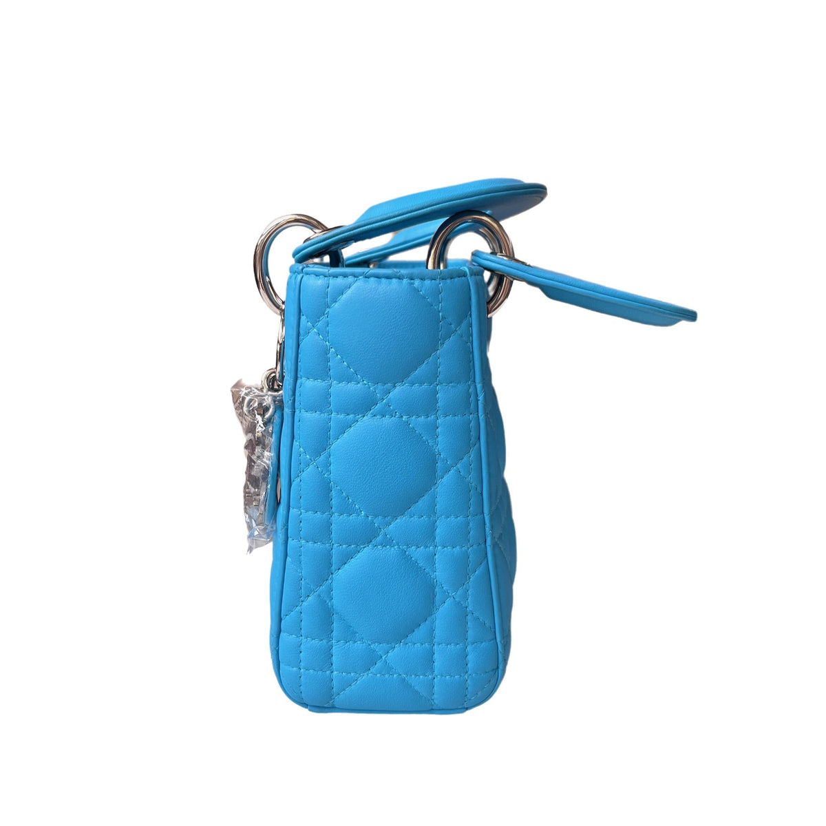 Lady Dior Mini Teal Blue handbag Cannage Leather with strap Rovelle Bags