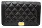 Chanel Black Caviar Quilted Leather Boy Wallet On Chain WOC Rovelle Bags