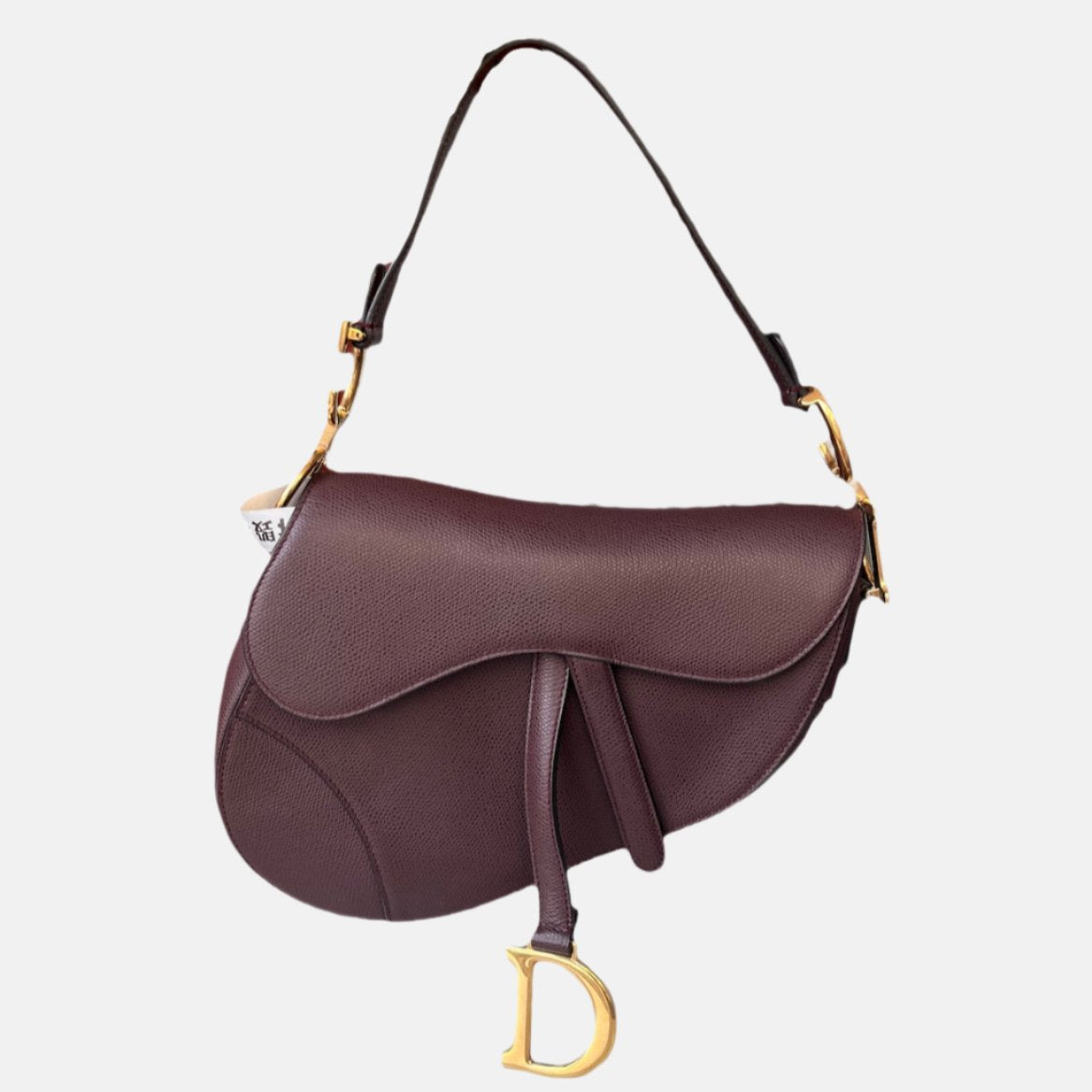 Dior Saddle Burgundy Medium Grained Leather Handbag Rovelle Bags