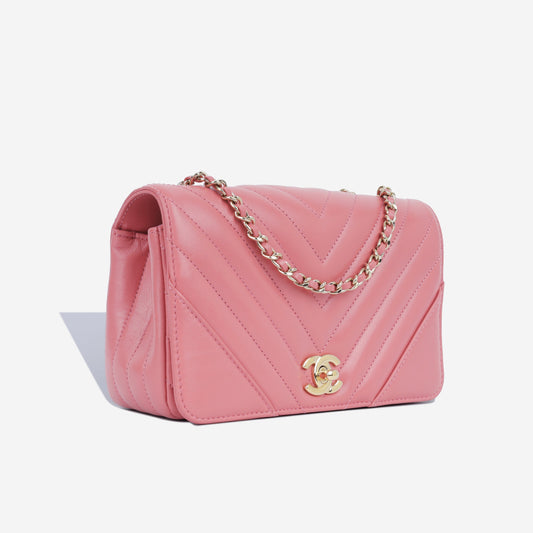 Chanel Mini Chevron Flap - Pink Cghw Rovelle Bags