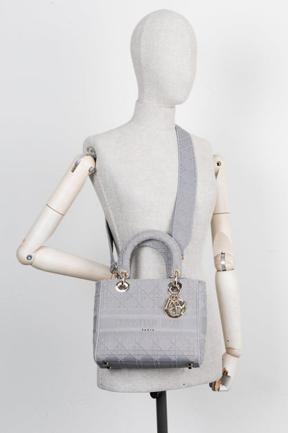 Christian Dior Lady D-Lite Bag Medium Grey Rovelle Bags