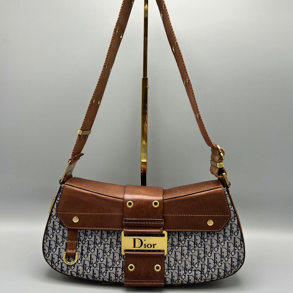 Dior Leather Canvas Shoulder Bag Rovelle Bags