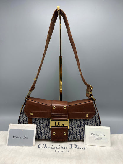 Dior Leather Canvas Shoulder Bag Rovelle Bags