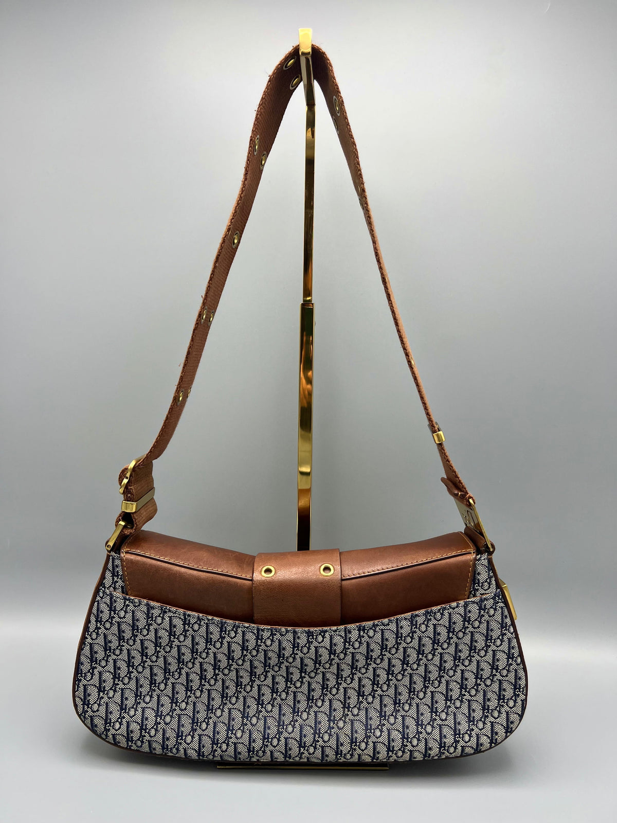 Dior Leather Canvas Shoulder Bag Rovelle Bags