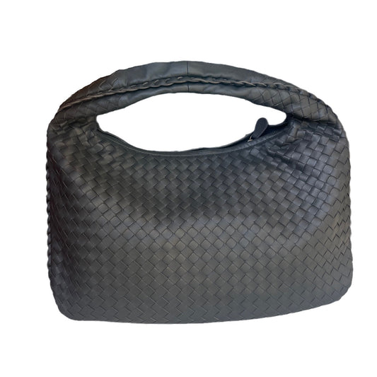 Bottega Veneta Intrecciato Hobo Bag Medium Charcoal Black Lambskin leather
