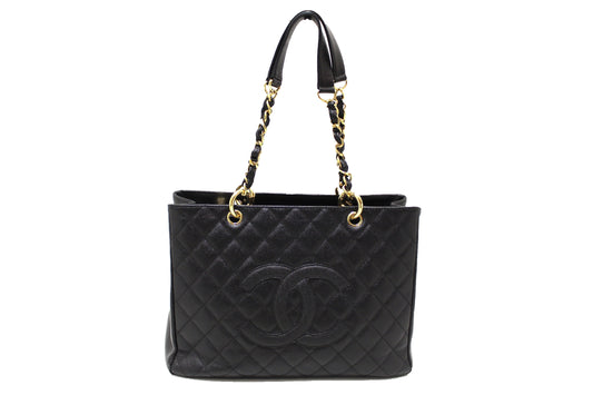 Chanel Quilted Caviar Leather Black Tote Style 4 Rovelle Bags