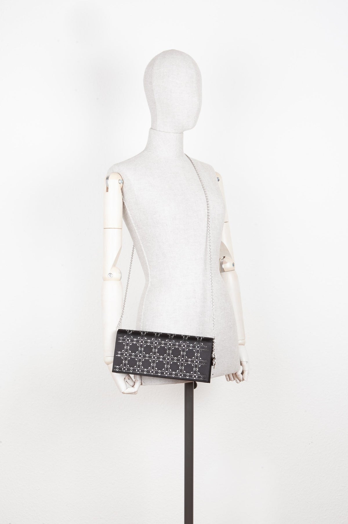 Christian Dior Clutch Cannage Crystals Black Rovelle Bags