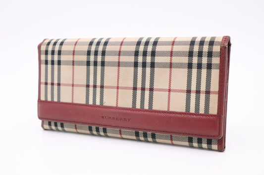 Burberry Bifold Long Wallet in Nova Check Canvas