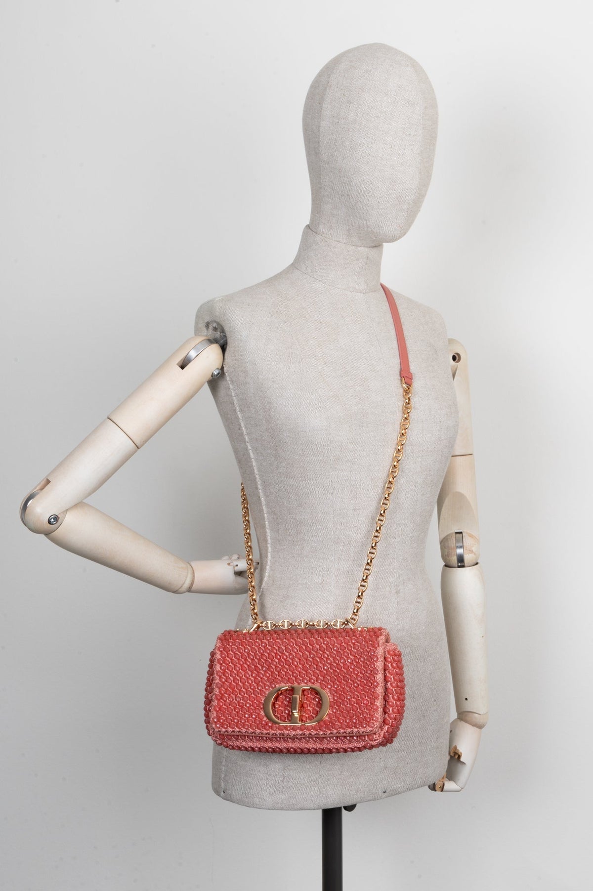 Christian Dior Beaded Caro Bag Coral Rovelle Bags