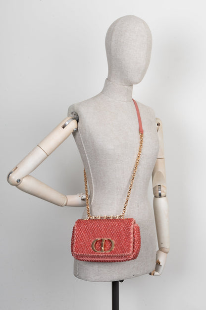 Christian Dior Beaded Caro Bag Coral Rovelle Bags