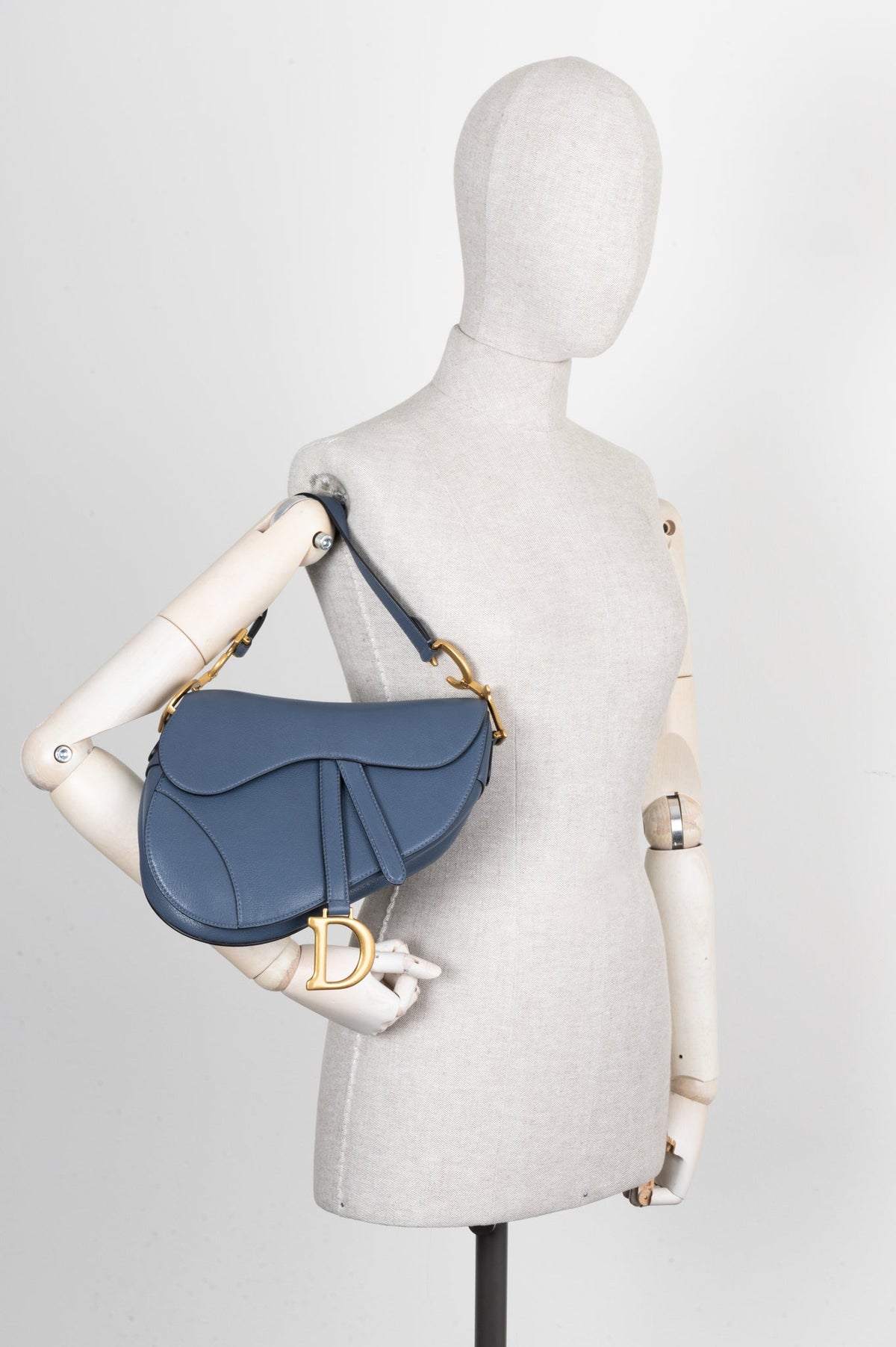 Christian Dior Saddle Bag Leather Blue Rovelle Bags