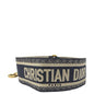 CHRISTIAN DIOR Embroidered Canvas Shoulder Strap Navy Blue Rovelle Bags