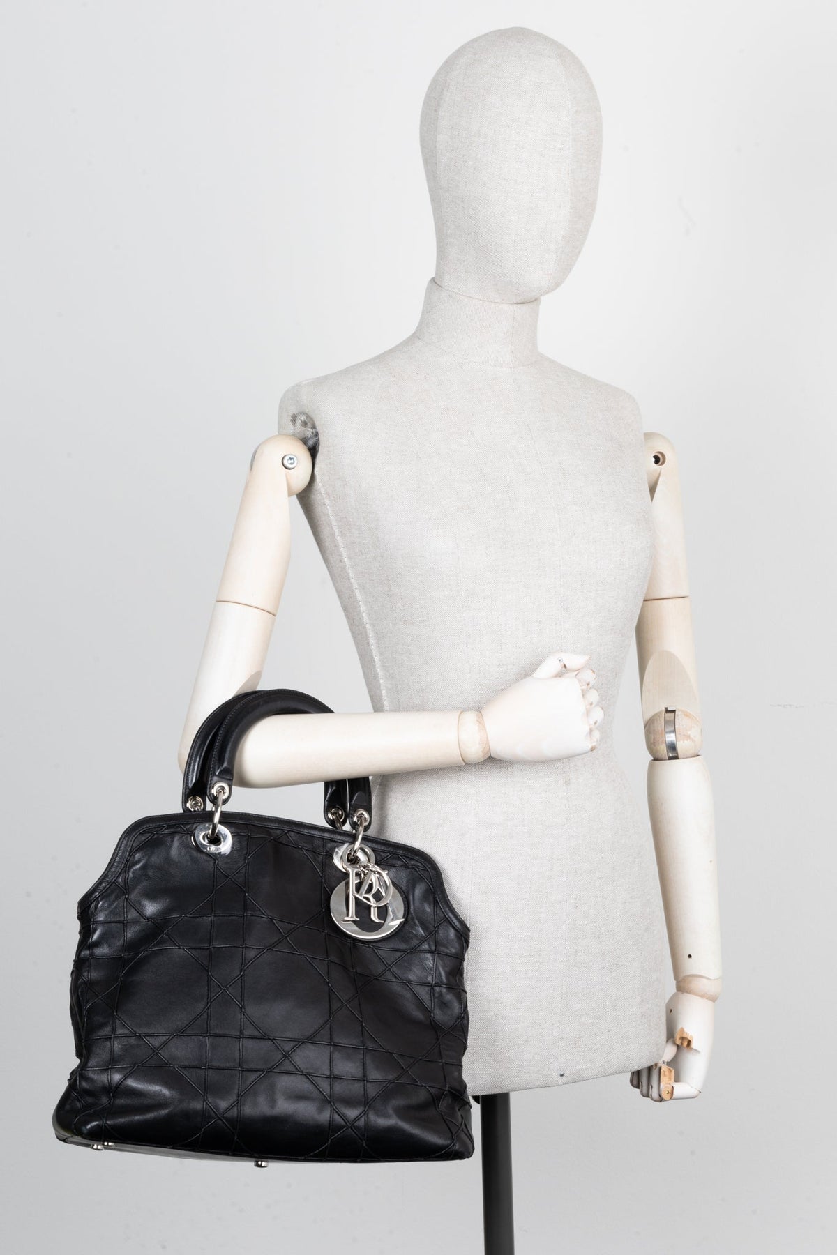 Christian Dior Granville Bag Cannage Leather Black Rovelle Bags