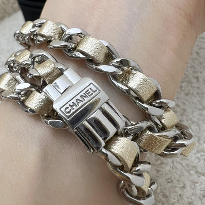 [Serviced for $745 in Jan 2026] Chanel Premiere Rock Triple Row Watch in Silver Tone Steel Hardware and Champagne Gold Leather