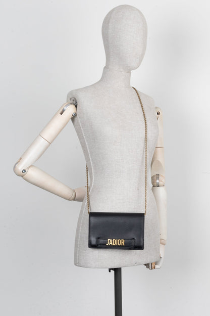Christian Dior J Adior Crossbody Bag Leather Black Gold Rovelle Bags