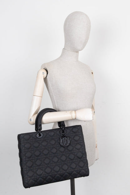 Christian Dior Large Lady Dior Bag Black Rovelle Bags