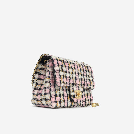 Chanel Mini Square Pearl Crush - Mixed Pink Tweed Rovelle Bags