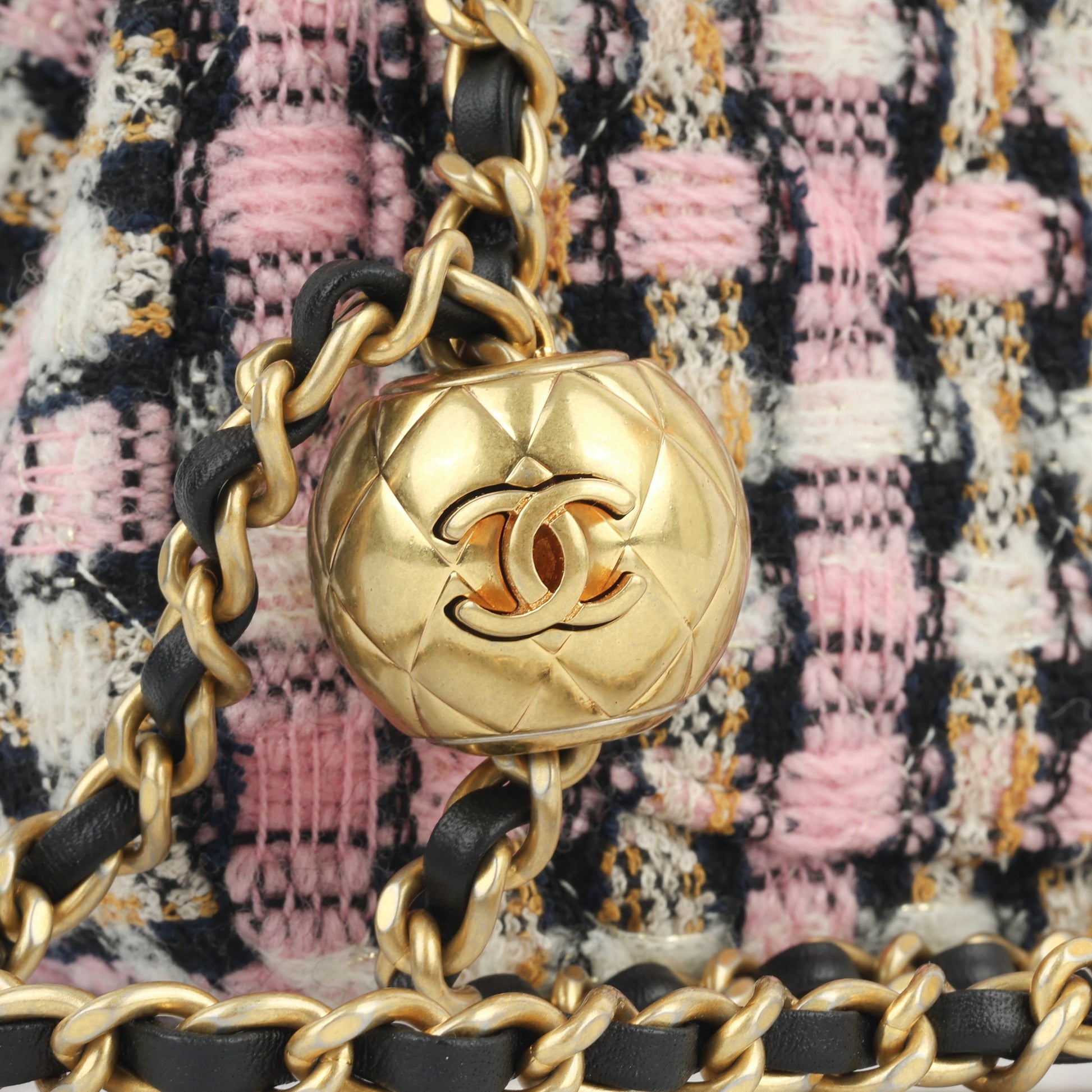 Chanel Mini Square Pearl Crush - Mixed Pink Tweed Rovelle Bags