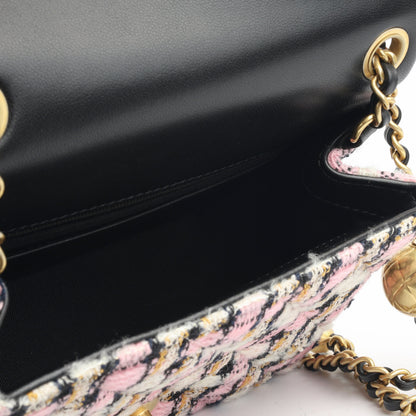 Chanel Mini Square Pearl Crush - Mixed Pink Tweed Rovelle Bags