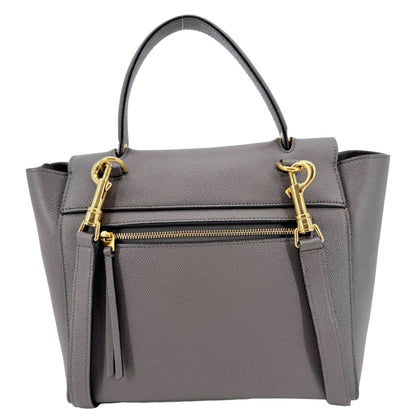 CELINE Micro Belt Grained Leather Shoulder Bag Grey