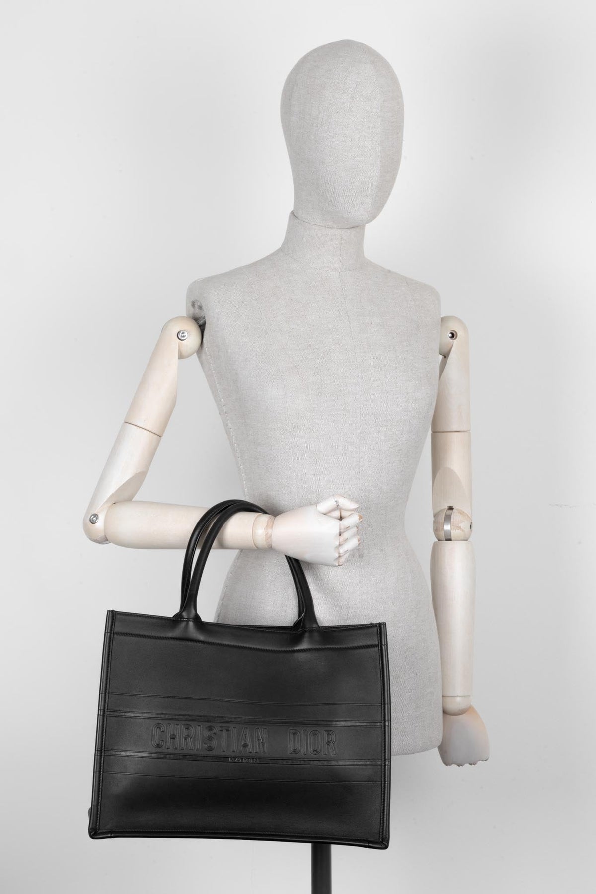 Christian Dior Medium Book Tote Black Leather Rovelle Bags