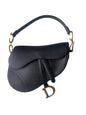 Dior Saddle Black Medium Grained Leather Handbag with Gold Hardware Rovelle Bags