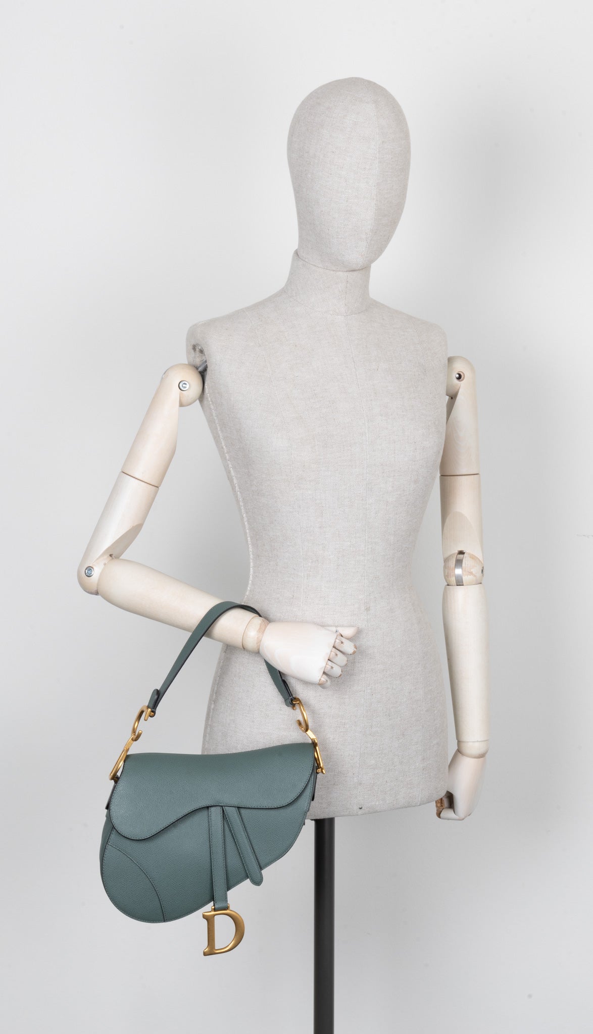 Christian Dior Saddle Bag Leather Sage Rovelle Bags