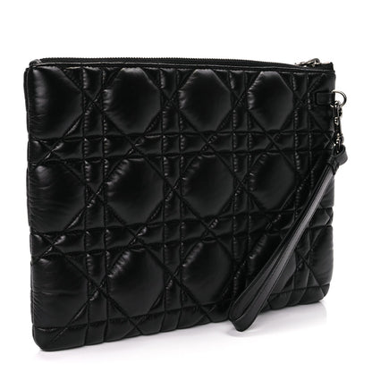 Christian Dior Supple Calfskin Cannage Caro Daily Pouch Black Rovelle Bags