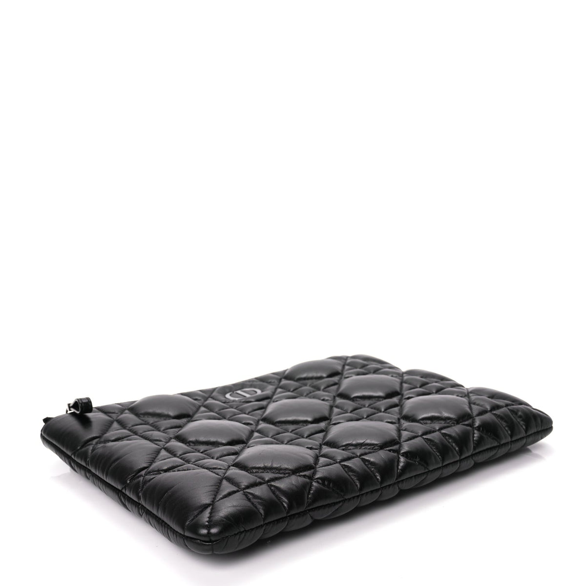 Christian Dior Supple Calfskin Cannage Caro Daily Pouch Black Rovelle Bags