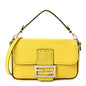 Fendi Cuoio Roma Sellerissima Nappa Sintetica Tape Stitch Mini Baguette Acid Yellow Rovelle Bags
