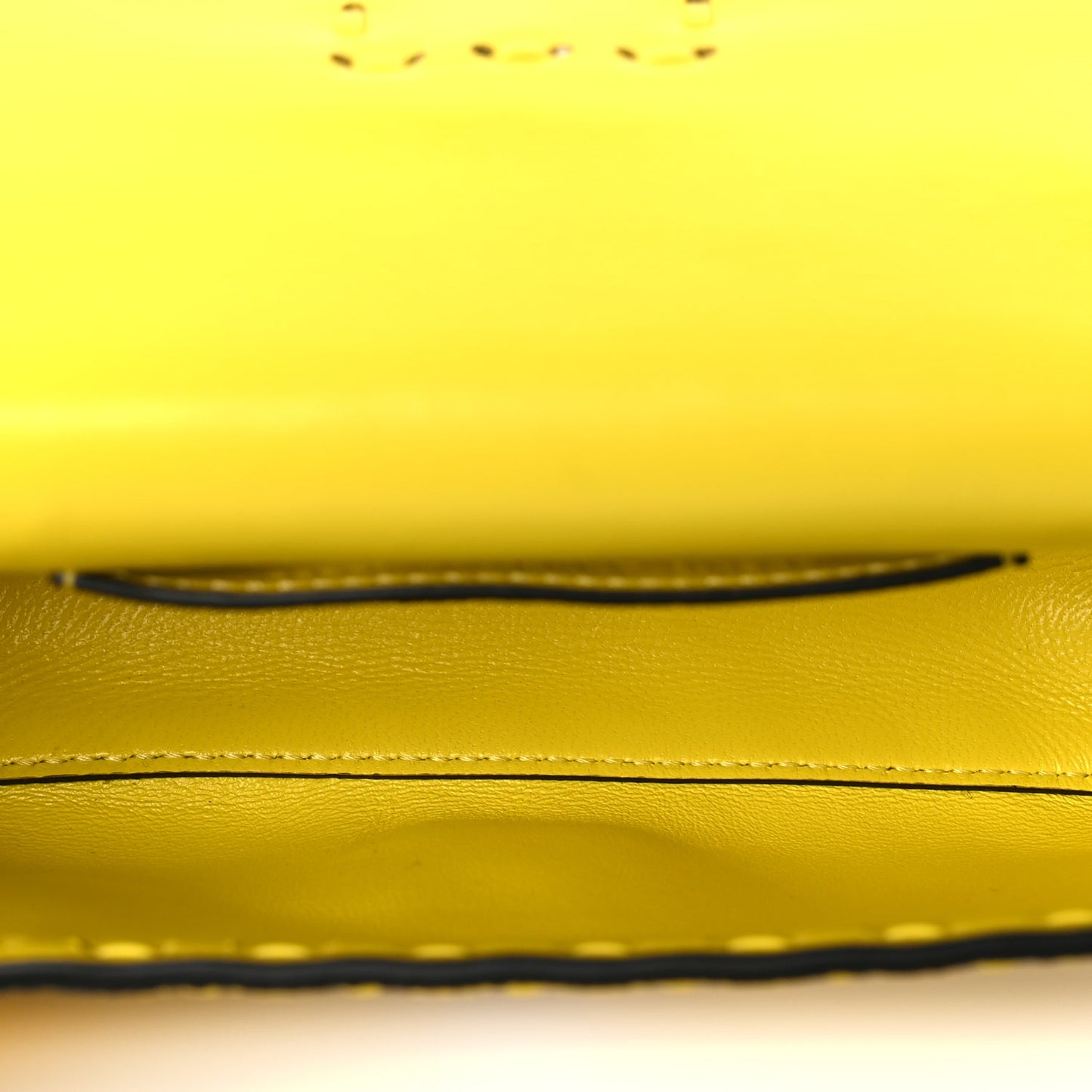 Fendi Cuoio Roma Sellerissima Nappa Sintetica Tape Stitch Mini Baguette Acid Yellow Rovelle Bags