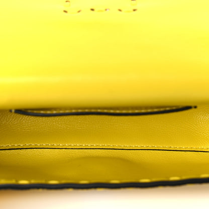 Fendi Cuoio Roma Sellerissima Nappa Sintetica Tape Stitch Mini Baguette Acid Yellow Rovelle Bags