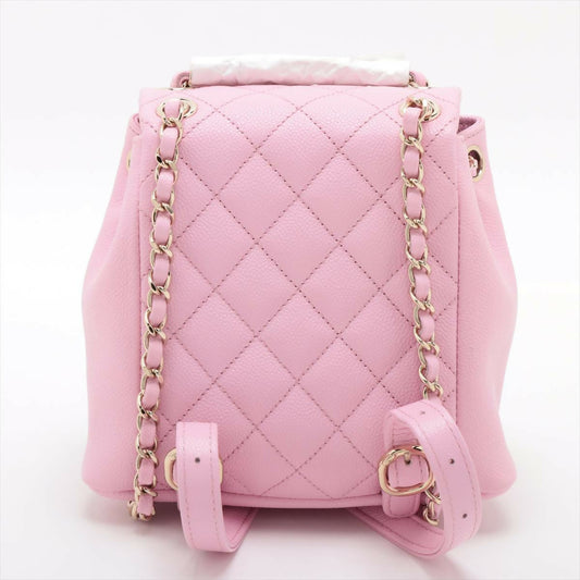 Chanel Pink Caviar Quilted Small Duma Pockets Drawstring Backpack Rovelle Bags