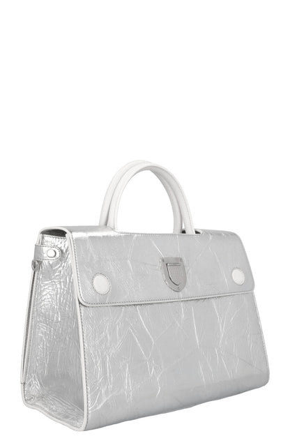 Christian Dior Medium Diorever Tote Leather Silver Rovelle Bags