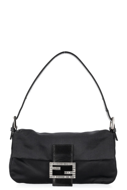 FENDI Baguette Bag Satin Black Sparkle Rovelle Bags