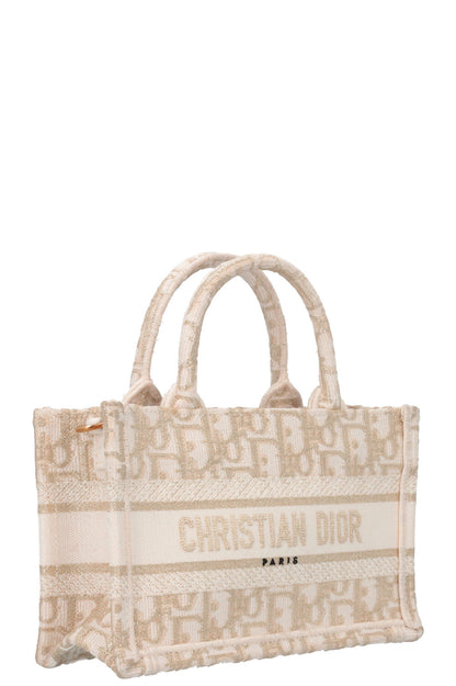 Christian Dior Mini Tote Bag Oblique Ivory Gold Rovelle Bags