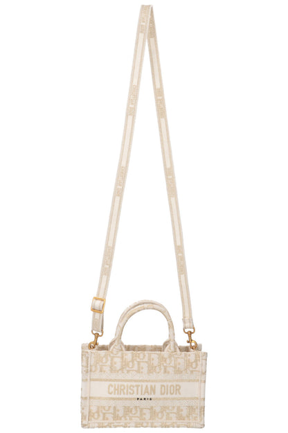 Christian Dior Mini Tote Bag Oblique Ivory Gold Rovelle Bags